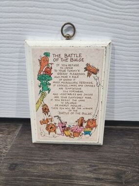 Whimsical 'The Battle of the Bulge' Illustrated Wall Hanging - Hallmark 1983